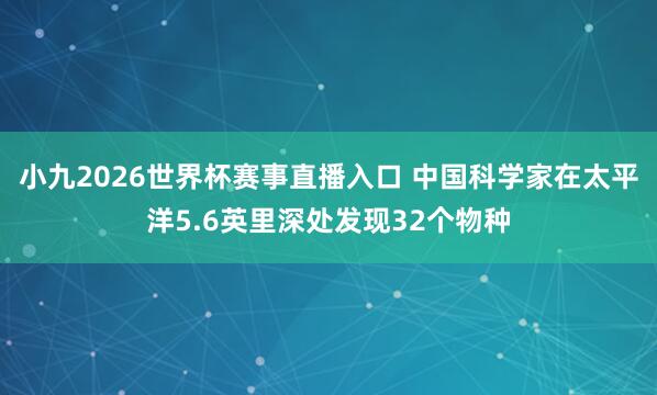 小九2026世界杯赛事直播入口 中国科学家在太平洋5.6英里深处发现32个物种