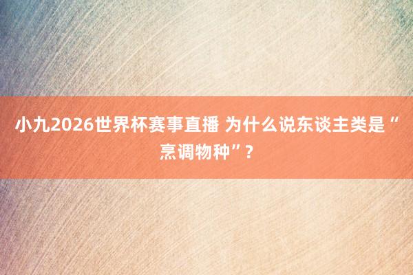 小九2026世界杯赛事直播 为什么说东谈主类是“烹调物种”?