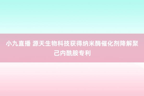 小九直播 源天生物科技获得纳米酶催化剂降解聚己内酰胺专利