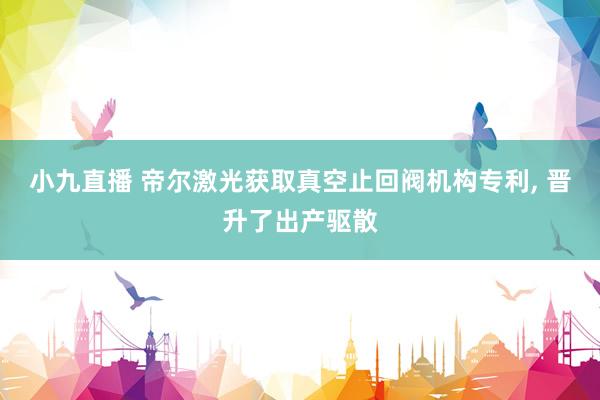 小九直播 帝尔激光获取真空止回阀机构专利, 晋升了出产驱散