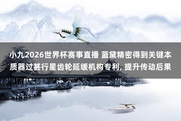 小九2026世界杯赛事直播 蓝黛精密得到关键本质器过甚行星齿轮延缓机构专利, 提升传动后果