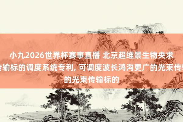小九2026世界杯赛事直播 北京超维景生物央求光束传输标的调度系统专利, 可调度波长鸿沟更广的光束传输标的