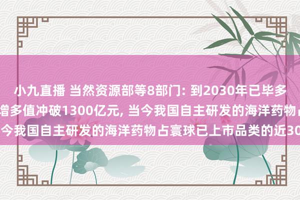 小九直播 当然资源部等8部门: 到2030年已毕多项海洋篡改药上市, 产业增多值冲破1300亿元, 当今我国自主研发的海洋药物占寰球已上市品类的近30%