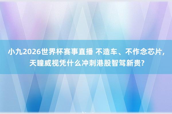 小九2026世界杯赛事直播 不造车、不作念芯片, 天瞳威视凭什么冲刺港股智驾新贵?