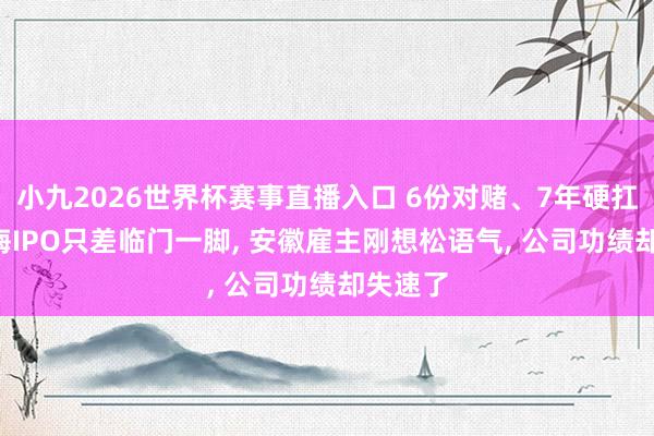 小九2026世界杯赛事直播入口 6份对赌、7年硬扛, 溜溜梅IPO只差临门一脚, 安徽雇主刚想松语气, 公司功绩却失速了