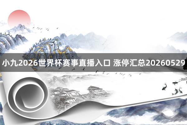 小九2026世界杯赛事直播入口 涨停汇总20260529
