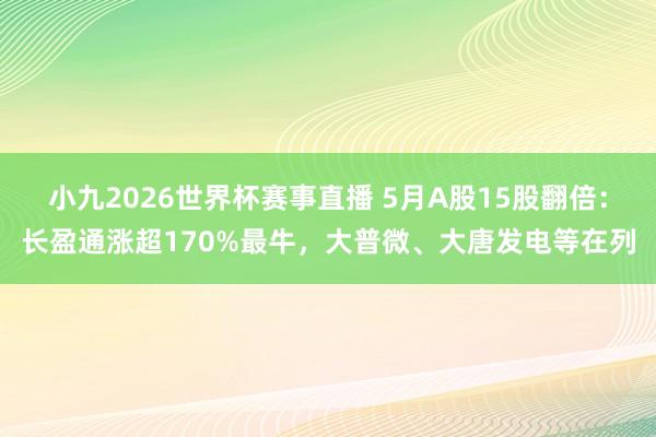 小九2026世界杯赛事直播 5月A股15股翻倍：长盈通涨超170%最牛，大普微、大唐发电等在列