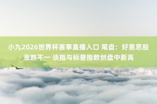 小九2026世界杯赛事直播入口 尾盘：好意思股涨跌不一 谈指与标普指数创盘中新高