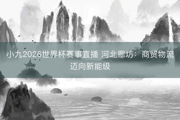 小九2026世界杯赛事直播 河北廊坊：商贸物流迈向新能级