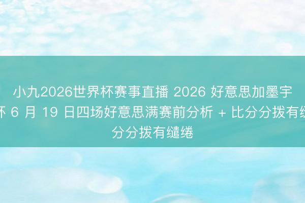 小九2026世界杯赛事直播 2026 好意思加墨宇宙杯 6 月 19 日四场好意思满赛前分析 + 比分分拨有缱绻